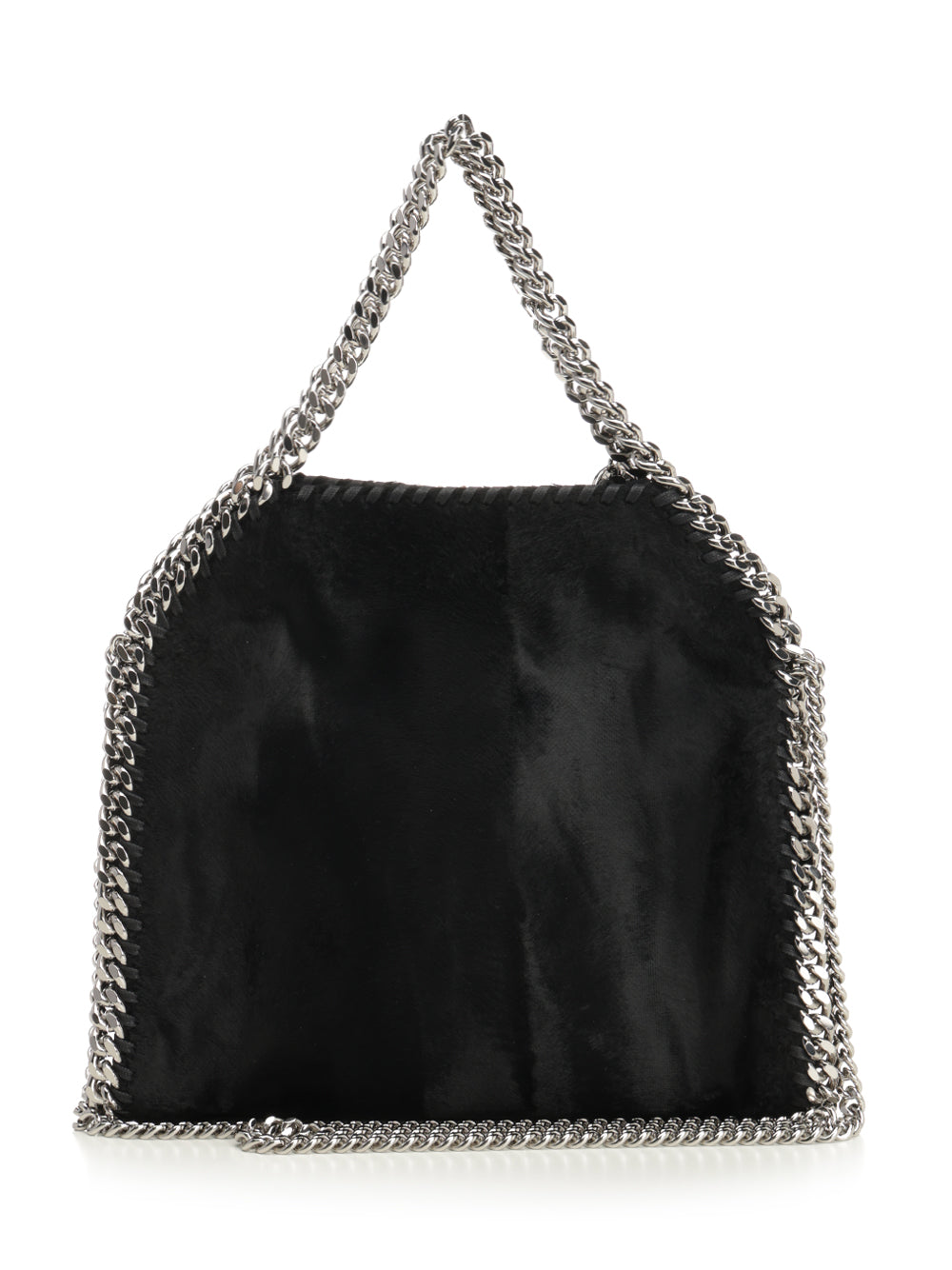 Stella Mccartney Mini Falabella Brushed Velvet Tote Bag Crossbody Bags - Nero | f42052f1acef0784a7f23b384aed1acba7d510f4