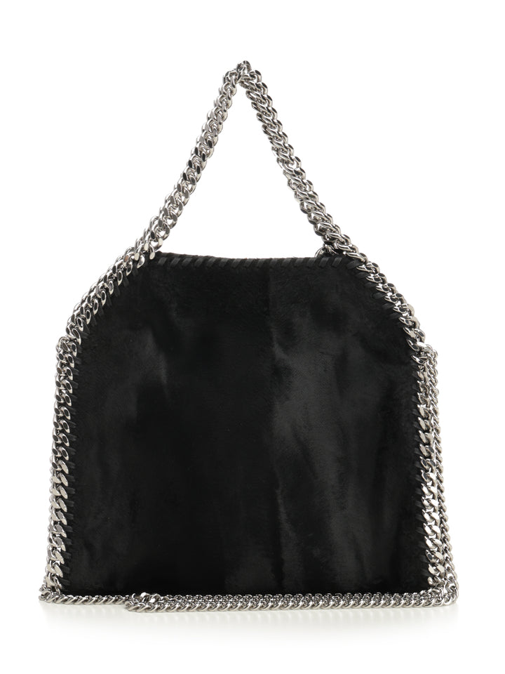 Stella Mccartney Mini Falabella Brushed Velvet Tote Bag Crossbody Bags - Nero | f42052f1acef0784a7f23b384aed1acba7d510f4