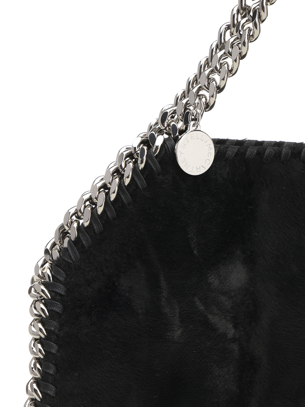 Stella Mccartney Mini Falabella Brushed Velvet Tote Bag Crossbody Bags - Nero | 6e0542f3491c419f8c0a164490d904bbe23e7042