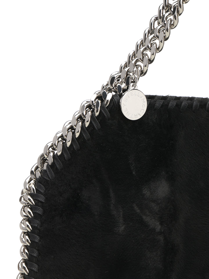 Stella Mccartney Mini Falabella Brushed Velvet Tote Bag Crossbody Bags - Nero | 6e0542f3491c419f8c0a164490d904bbe23e7042