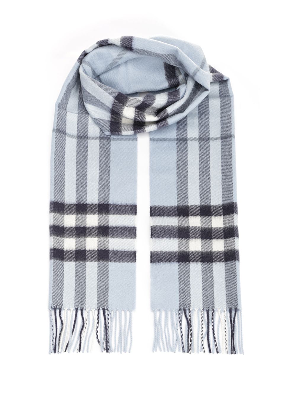 Burberry Cashmere Check Scarf Scarves And Foulards - Light blue | 056b322e8d603c95746c1a97b719461042284780