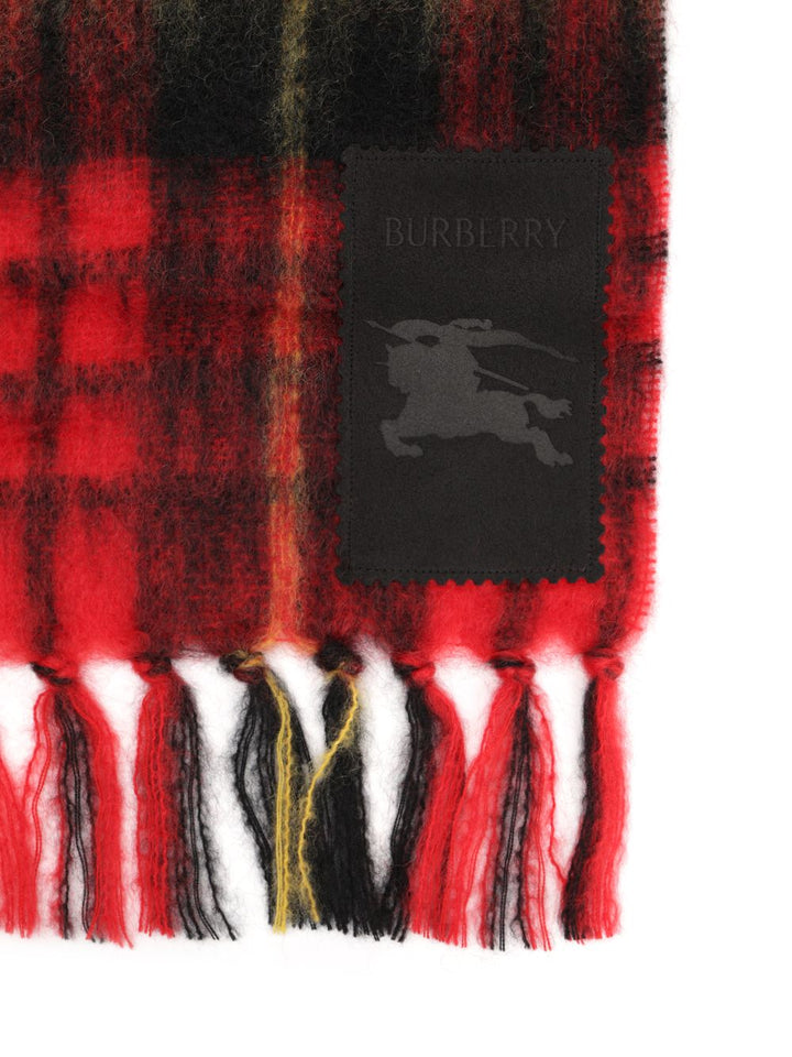 Burberry Check Wool And Mohair Scarf Scarves And Foulards - Rosso | 92979c16d1923eafaf62d6f7773dc41f34386ff7