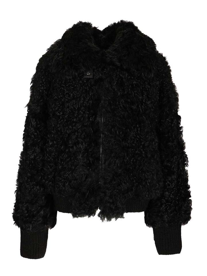 Numero Otto Shearling Bomber Jacket Coats - Nero | 08b3a7a667713c5162caaae114a3c5bfee086243