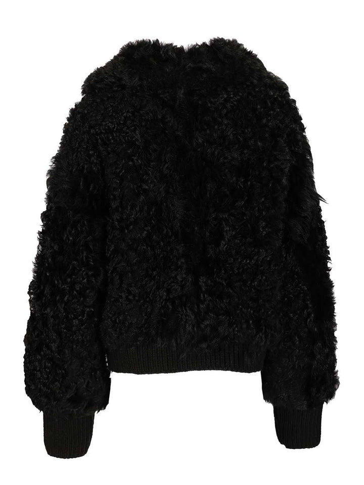 Numero Otto Shearling Bomber Jacket Coats - Nero | 175d29ee8d3343ea931921458d9efab98aeaa378