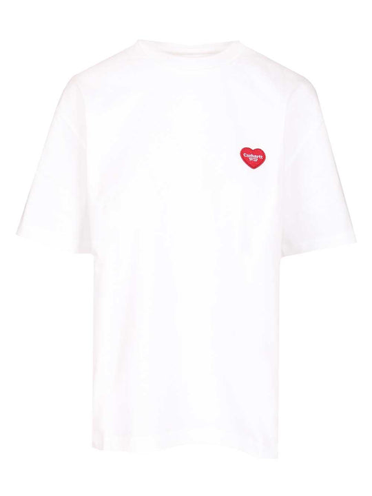 Heart Patch T-Shirt Bianco