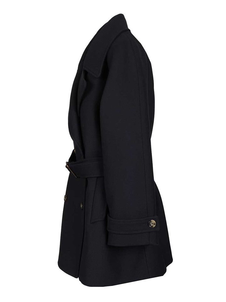 Loewe Double-Breasted Coat Coats - Blu | 48fdefd3aceb992d4f35415f5d38428fc4959b15
