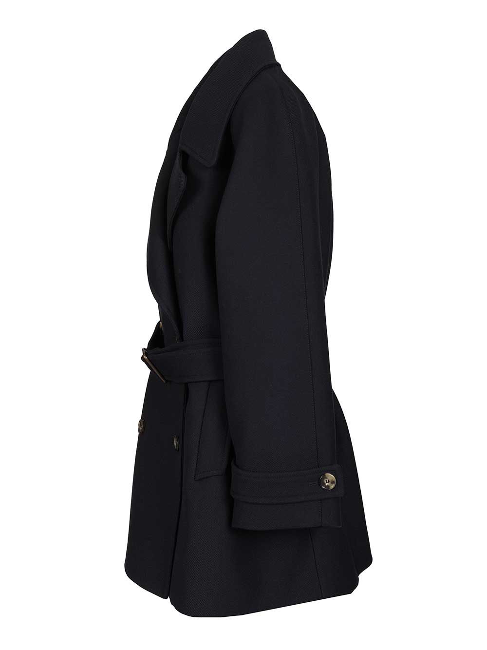 Loewe Double-Breasted Coat Coats - Blu | 7c5c13382a067114990470ea61654edcd3d7d6c8