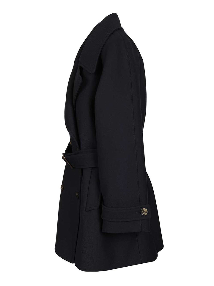Loewe Double-Breasted Coat Coats - Blu | 7c5c13382a067114990470ea61654edcd3d7d6c8