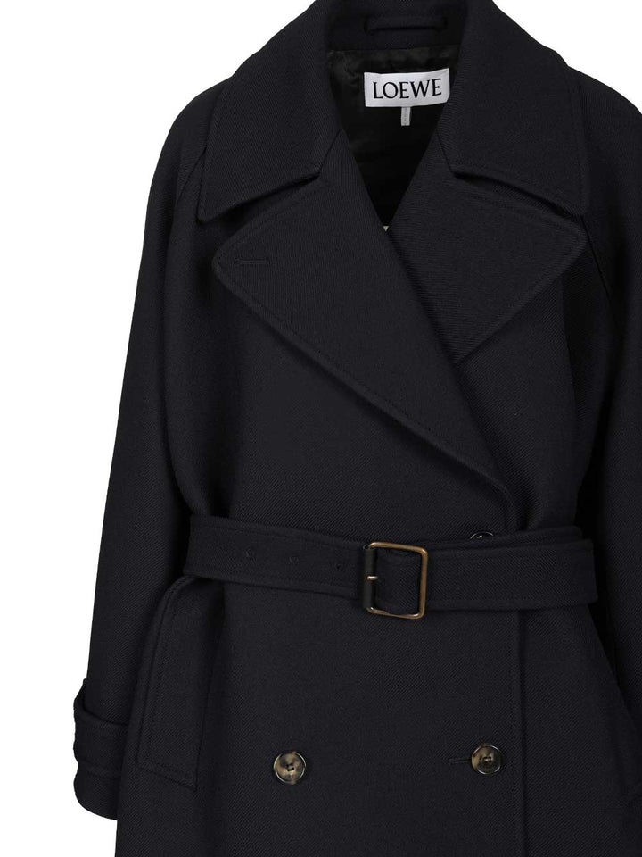 Loewe Double-Breasted Coat Coats - Blu | 5ced1c8cfcc2bc041fab63aacead50a258477247