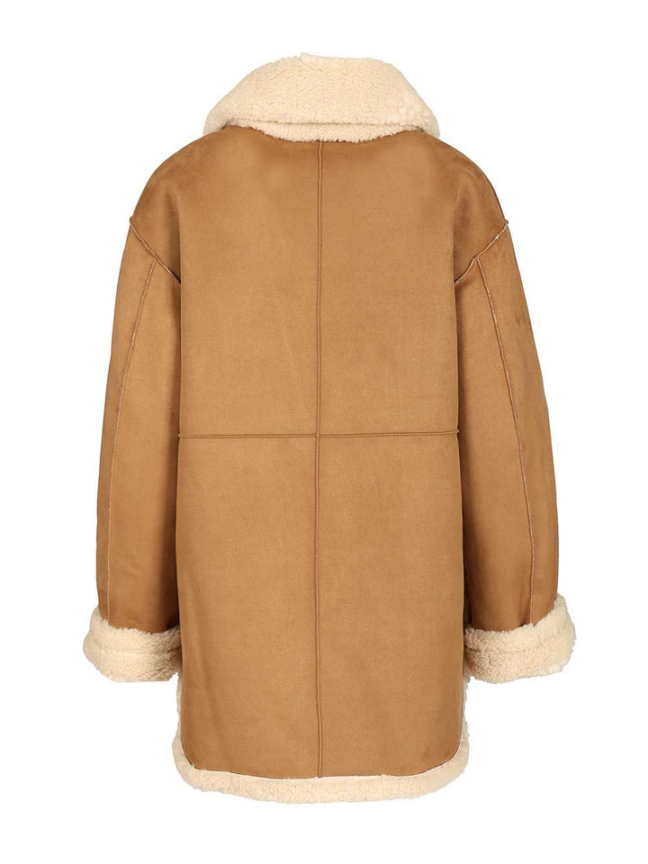 Dunst Unisex Reversible Shearling Jacket Coats - Beige | 37cebbbf01428b074065dc9698afa68142a4a065