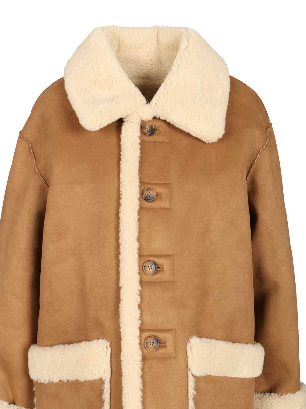 Dunst Unisex Reversible Shearling Jacket Coats - Beige | 35b9005ce2bc11af0929457de5c451d0c992d864