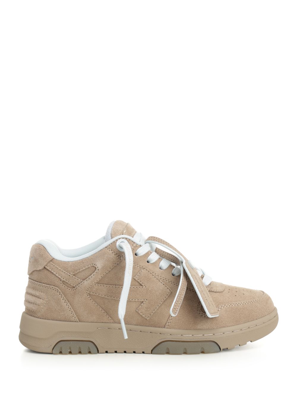 Off-White Out Of Office  In Suede Sneakers - Beige | d01ec380c683ef95a4ac3fa71994439c1b467fdb