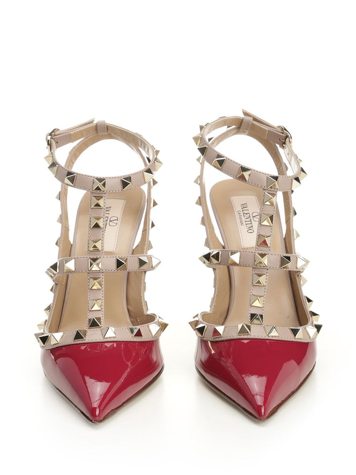 Valentino Garavani Rockstud Patent Decollete - Rosso | 80d498b2ce6c2c18680c64013fe3fc3463188e84