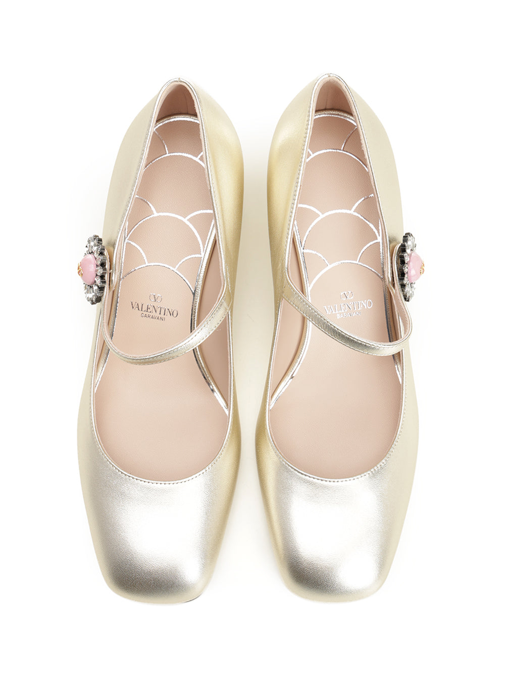 Valentino Garavani Mary Jane In Silver-Plated Nappa Leather Decollete - Silver | cf8c778f463ba19b82d59732143a79493e827f49