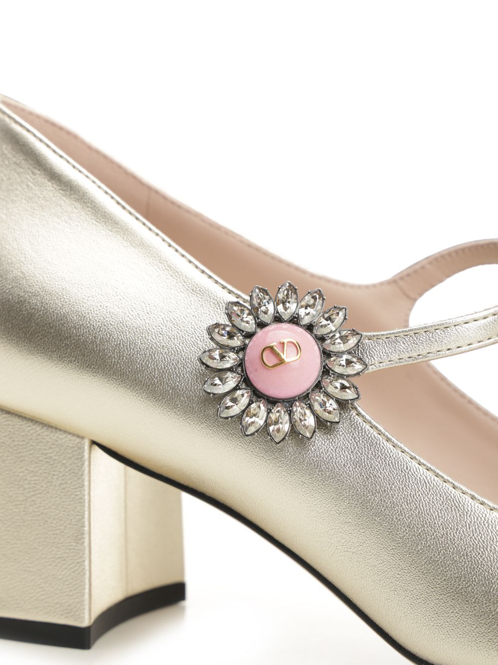 Valentino Garavani Mary Jane In Silver-Plated Nappa Leather Decollete - Silver | 8937b6ad5f76382bd51faff304279dbfe230bd8b