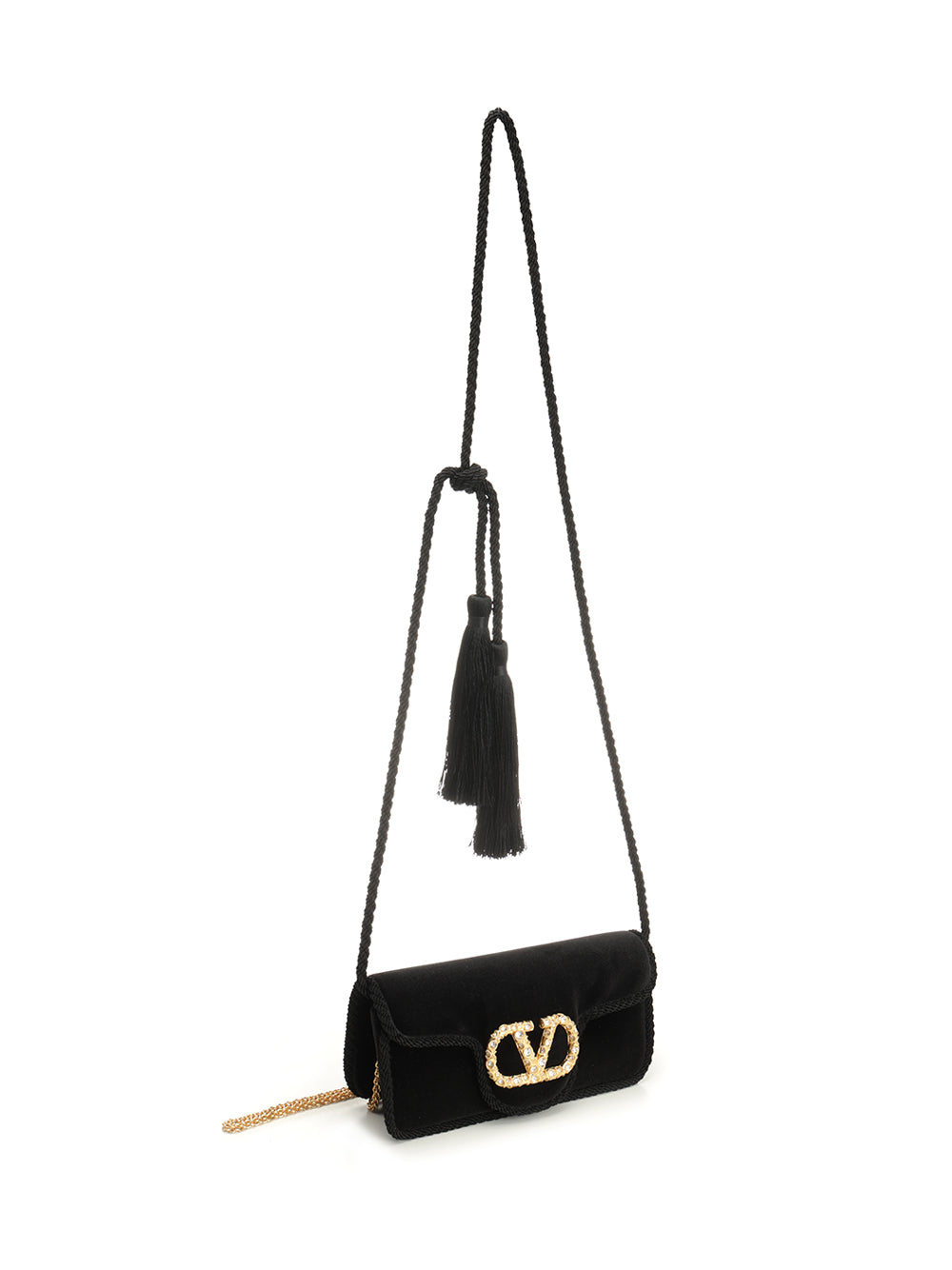 Valentino Garavani Locò Mini Velvet Clutch Clutches - Nero | cedc246a1935eb867253d4dce347a05c50cfd310