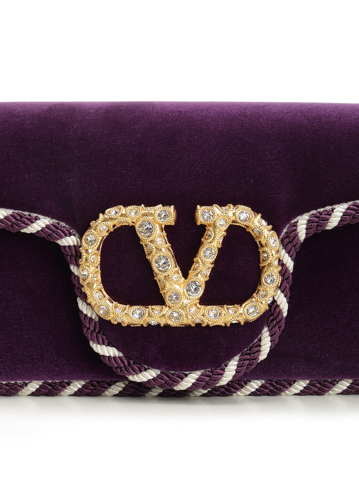 Valentino Garavani Locò Mini Velvet Clutch Clutches - Violet | b6874f88259e67132cae223efafe168299f218c8