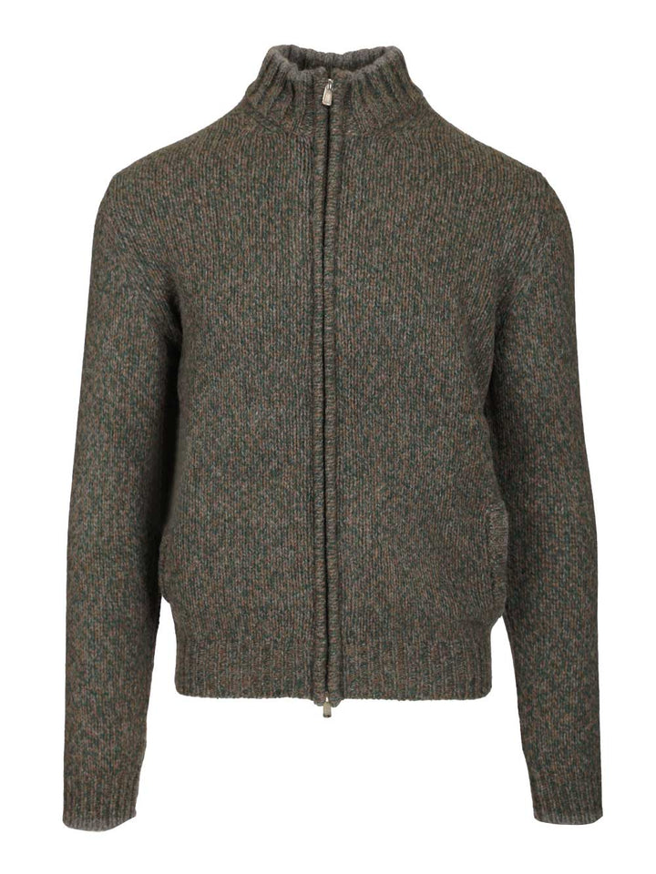 Fedeli Zip-Up Cardigan Knitwear - Verde | de52e877c81451548217fa3531456547c546facf