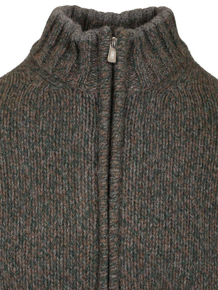 Fedeli Zip-Up Cardigan Knitwear - Verde | 9dc5dc2cdb6bdbff6783a86e59c2a3be94e3b289