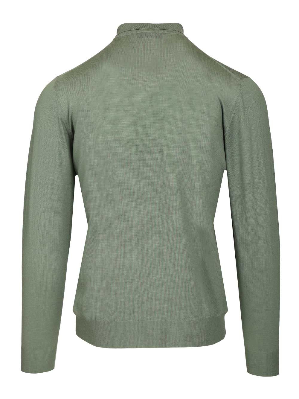 Fedeli Virgin Wool Polo Shirt Knitwear - Verde | 5a698a629b8cf9c42c0917477d089907edbdd34c