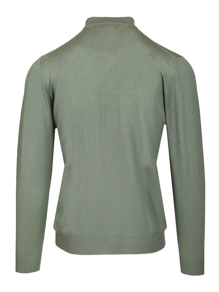 Fedeli Virgin Wool Polo Shirt Knitwear - Verde | 5a698a629b8cf9c42c0917477d089907edbdd34c