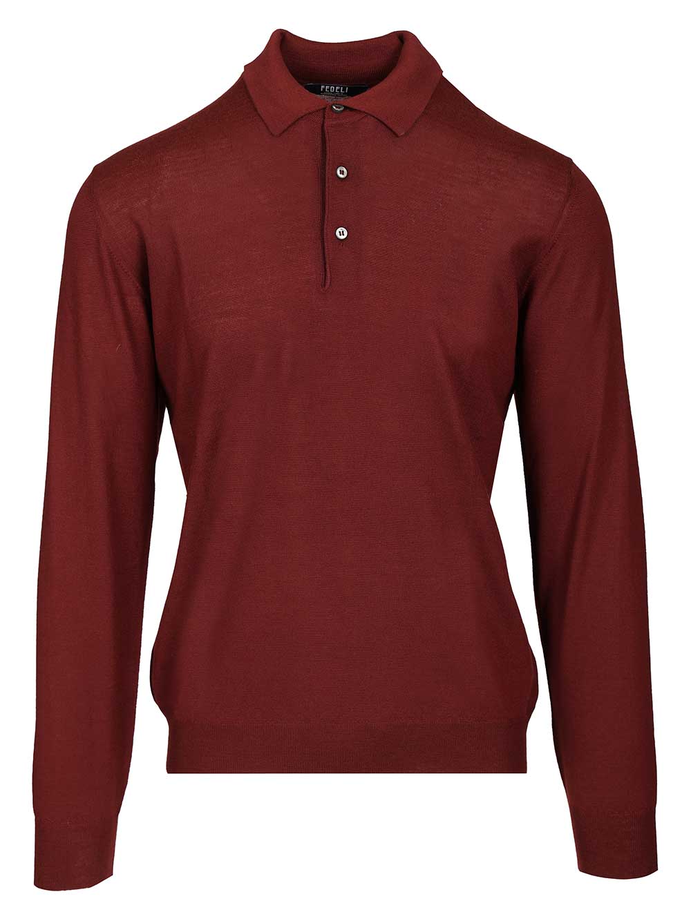 Fedeli Virgin Wool Polo Shirt Knitwear - Bordeaux | 2362c508d642c284c9b7889c9f31a18986de1a41
