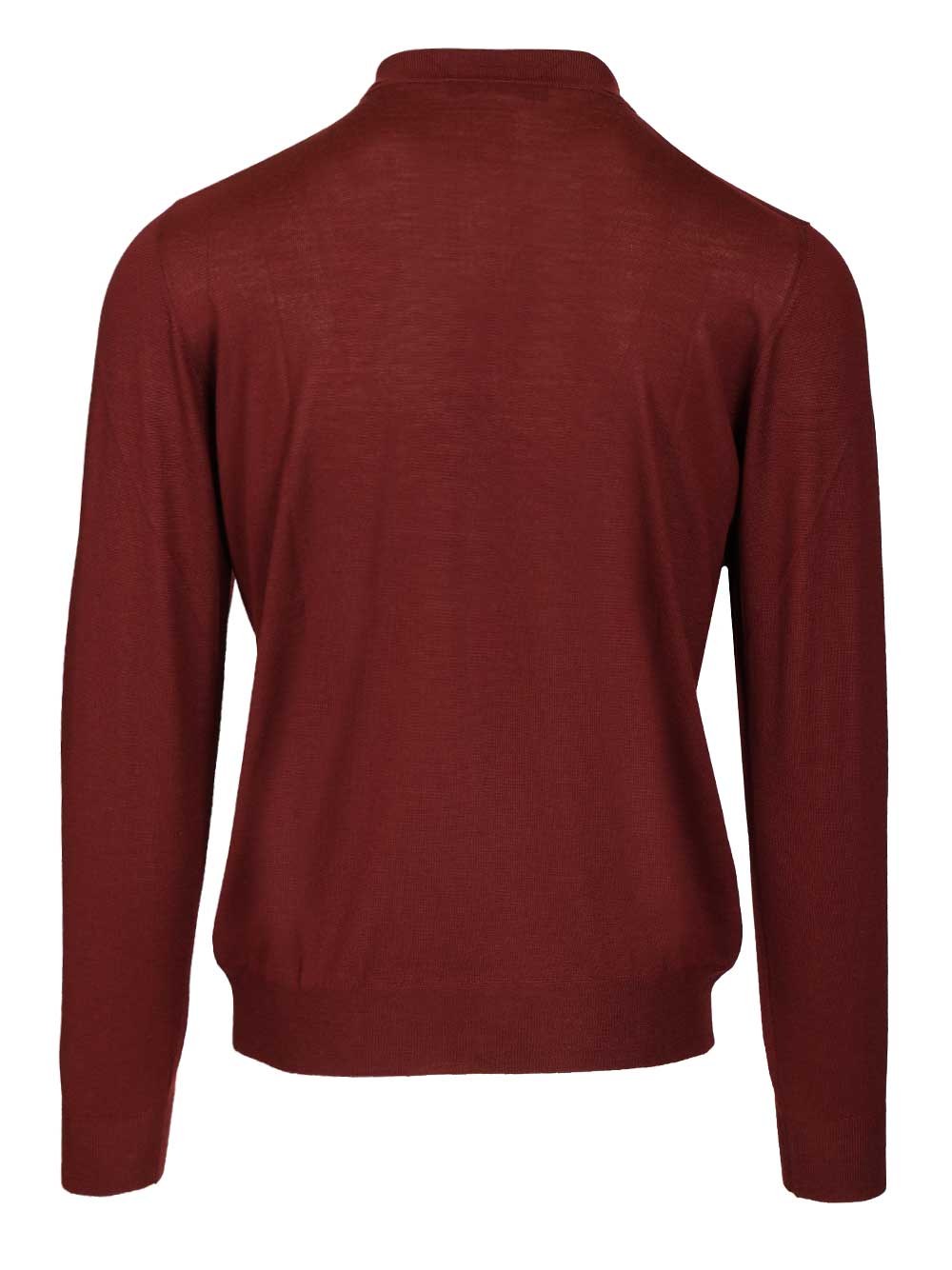 Fedeli Virgin Wool Polo Shirt Knitwear - Bordeaux | b79deef5de01f8c690e933d18e2f0c9df513e854
