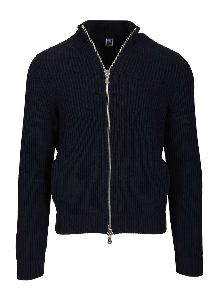 Fedeli Zip-Up Cardigan Knitwear - Blu | c6335b0e2f41636d114b73bab9651b79220e27a6