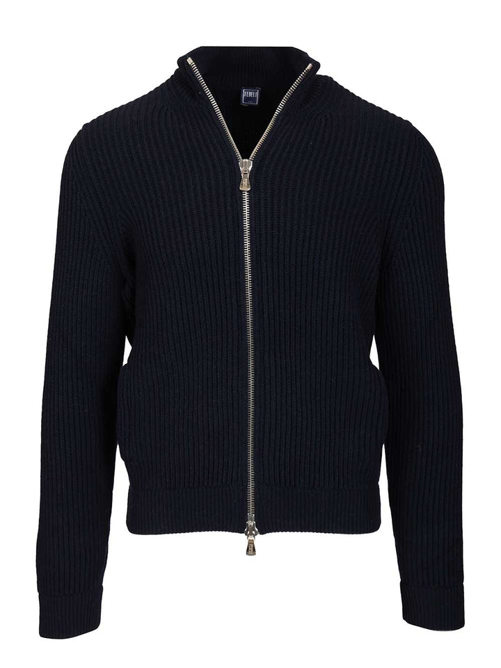 Fedeli Zip-Up Cardigan Knitwear - Blu | f1e62ac722a23fc3999bae0368cf844a1206abe2