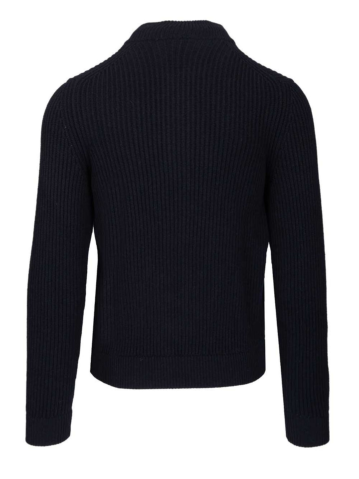 Fedeli Zip-Up Cardigan Knitwear - Blu | 27f8ebd4e7029c590117095cf45618898949c6bb