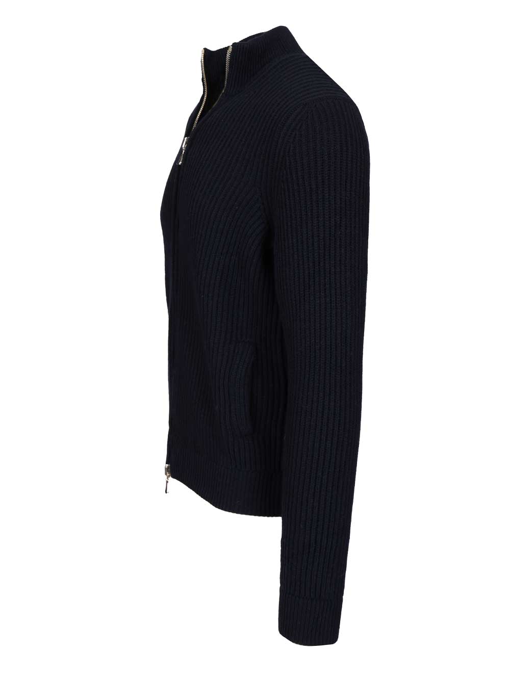 Fedeli Zip-Up Cardigan Knitwear - Blu | 1e68b6a0d9c8108145df87044a094a369e6cca39