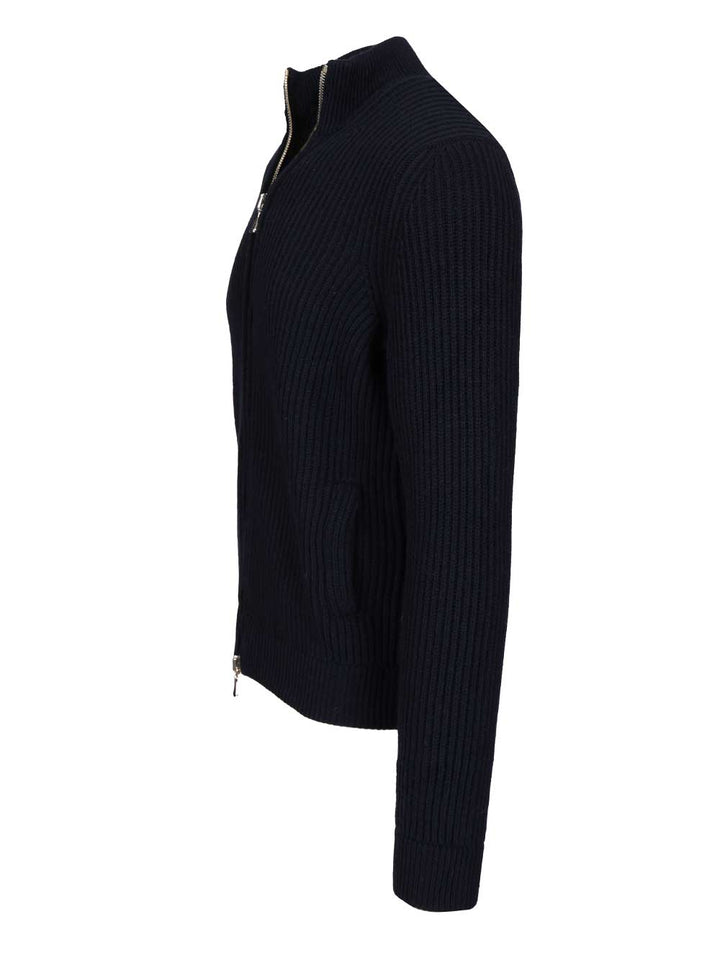 Fedeli Zip-Up Cardigan Knitwear - Blu | 1e68b6a0d9c8108145df87044a094a369e6cca39