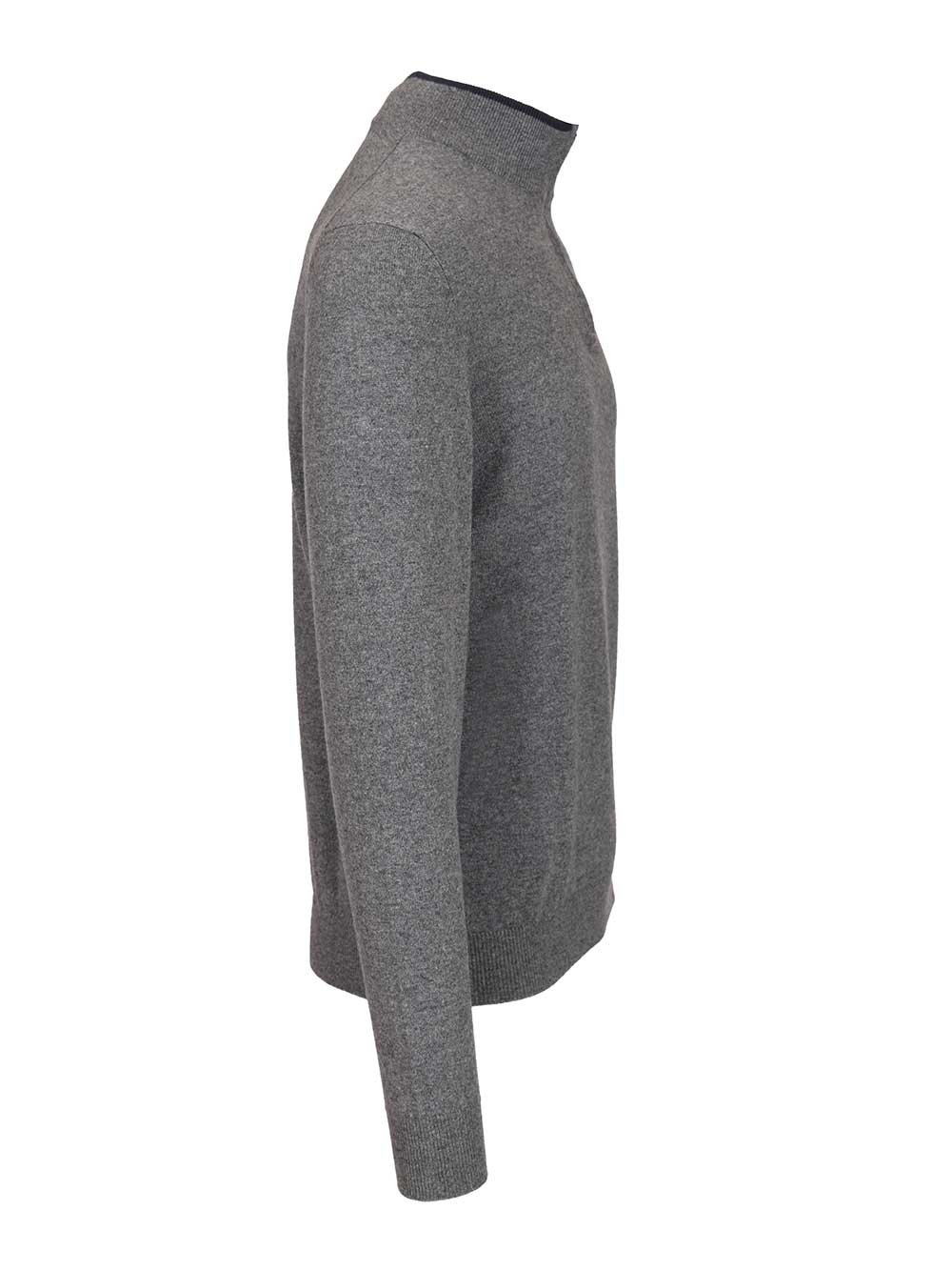 Fedeli Zip-Up Polo Shirt Knitwear - Grey | d2d4a4843aad580ef6c6c15013306a633cc5e4c5