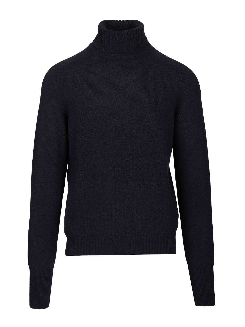 Fedeli High Neck Sweater Knitwear - Blu | 535c4154edf92a1e0063549994e0133ff17b9403