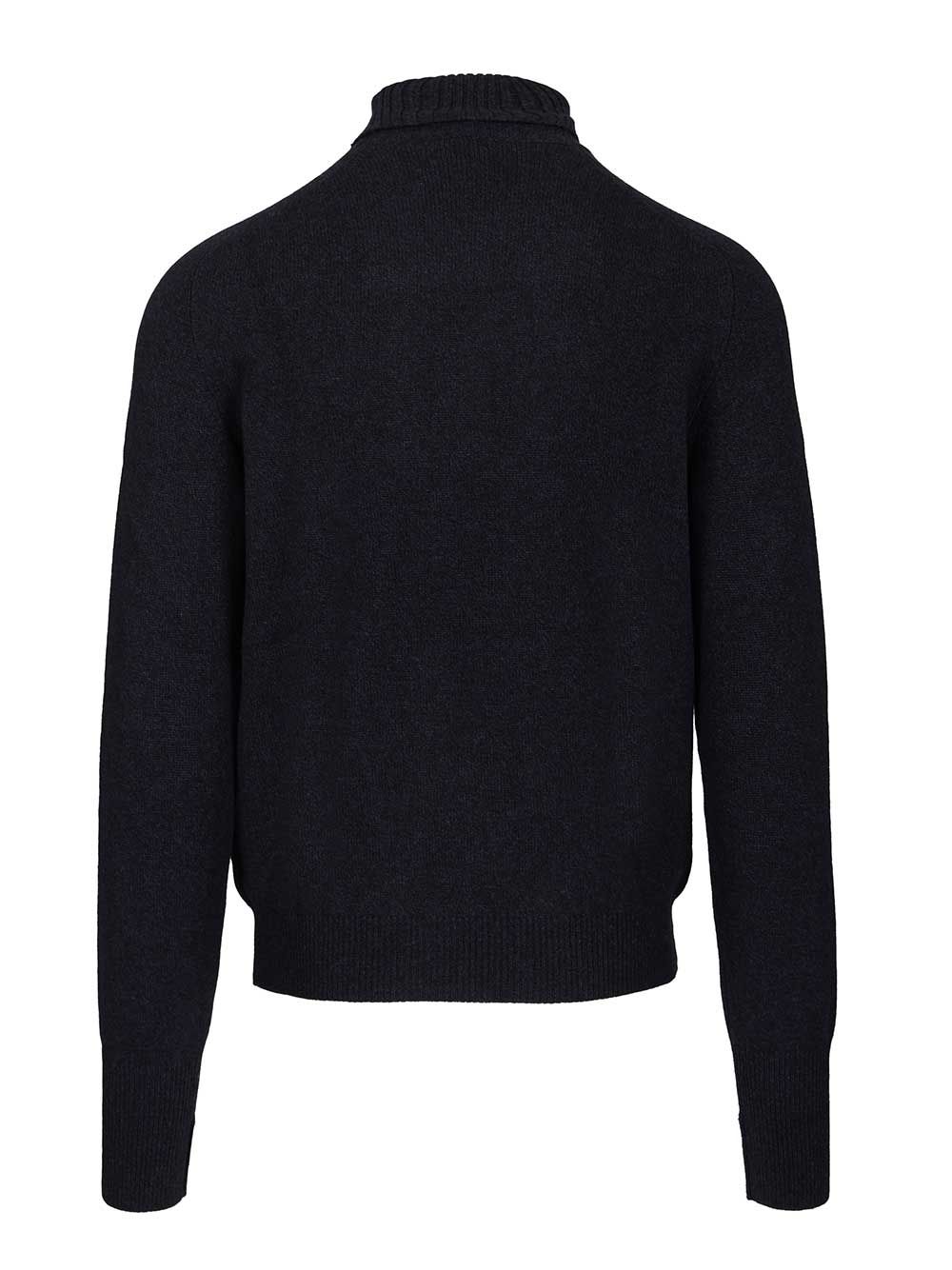 Fedeli High Neck Sweater Knitwear - Blu | 113ea9a3781e5c73411737f78e22beeb04e57440