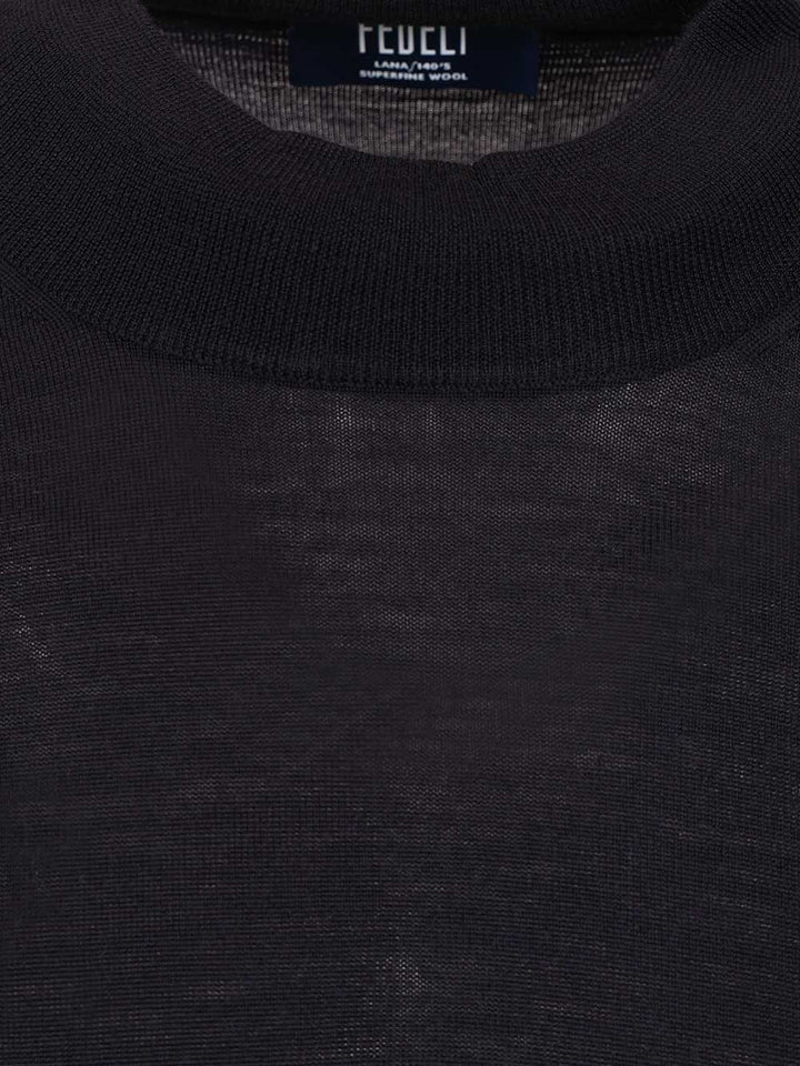 Fedeli Virgin Wool Sweater Knitwear - Blu | 96646c7dbdca84ce429e2d73e9f7768ffe9d15bb