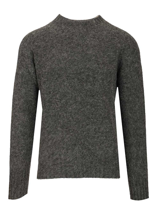 Shetland Wool Crew Neck Knitwear Grey