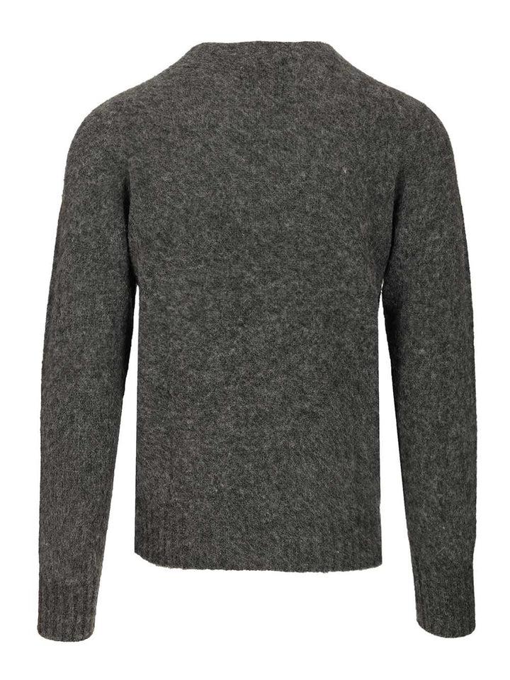 Howlin' Shetland Wool Crew Neck Knitwear - Grey | 8f11b3becc8bf9ffe191bbebecc2a76cc4d7a199