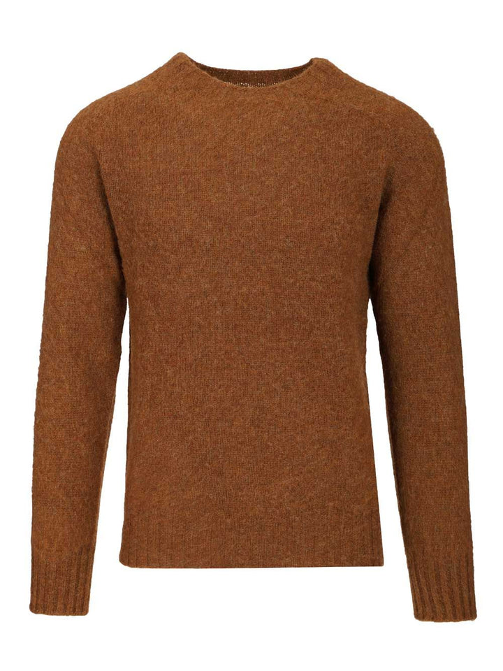 Howlin' Shetland Wool Crew Neck Knitwear - Marrone | 5414c18aeae350762a3a243f0b192a043524313f