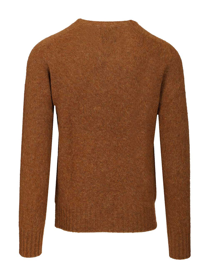 Howlin' Shetland Wool Crew Neck Knitwear - Marrone | d4804d34328e81d9ac17887c652cddc56eb59403