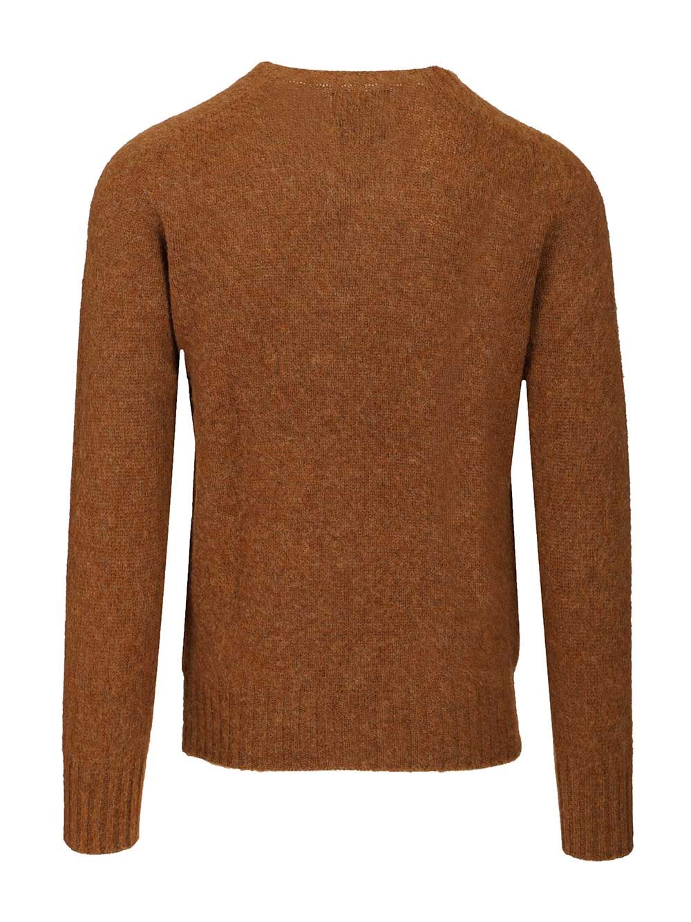 Howlin' Shetland Wool Crew Neck Knitwear - Marrone | 3140864b05cc50fb570296ad1203f04b634548f2