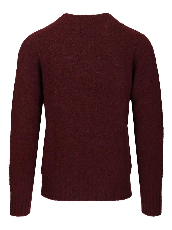 Howlin' Shetland Wool Crew Neck Knitwear - Bordeaux | ed5f7a748ec7f7590e5a3f86e14e2ef766818a36