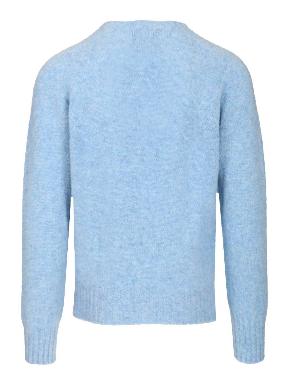 Howlin' Shetland Wool Crew Neck Knitwear - Light blue | c6bd4fa621c6dd7e348393a057c339b2bb573fdf