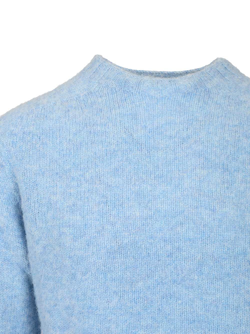 Howlin' Shetland Wool Crew Neck Knitwear - Light blue | 58655584d5f113848b9557587b8d4314ac9800fa