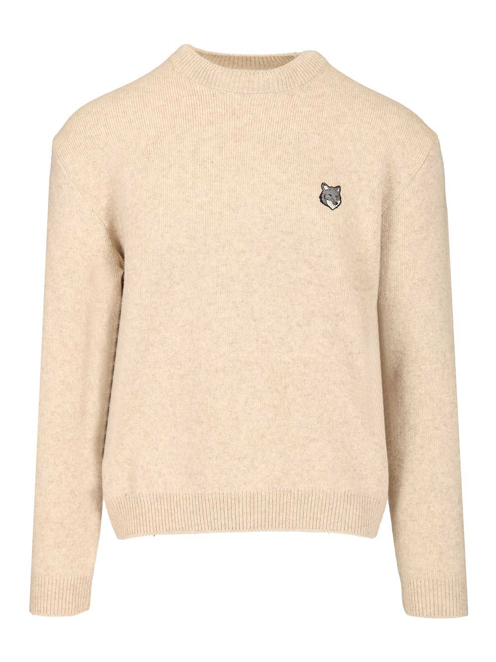 Maison KitsunÉ Lambswool Sweater Knitwear - Beige | 226992f52acce7fb62874f2730b37f1182681673