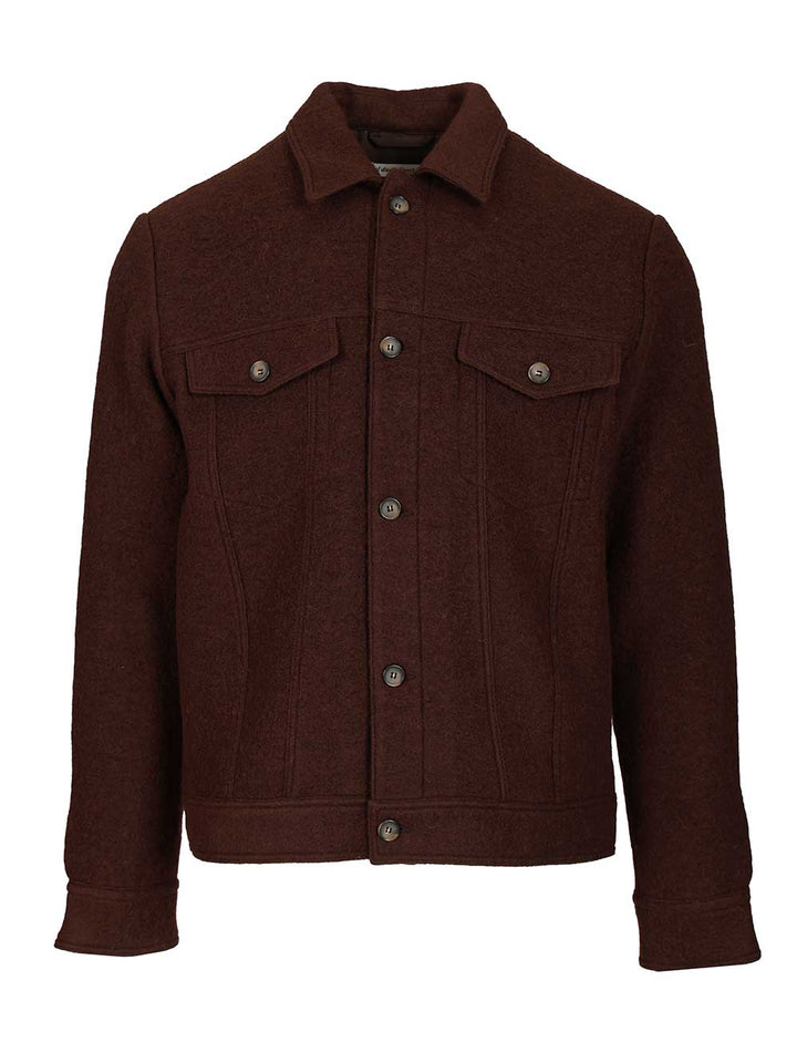 Al Duca D'Aosta Boiled Wool Bomber Jacket Giacche - Grey | 708fc889785deccaebffe771e47593e9a3d379aa