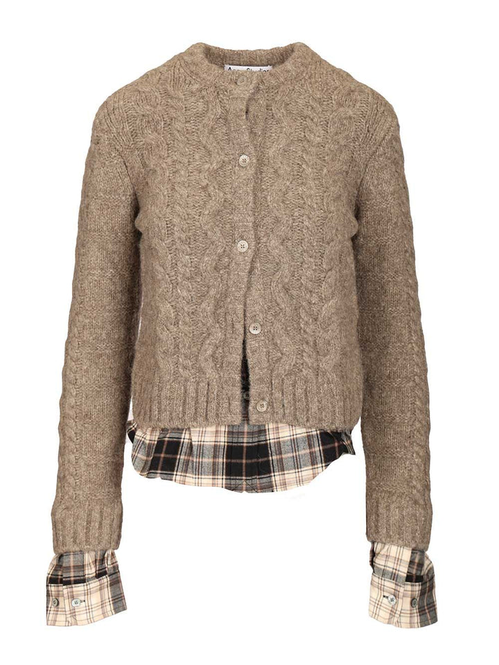 Acne Studios Fitted Cardigan Knitwear - Beige | 7b643391d15f3e2625809290118a0f8d2d010aa1