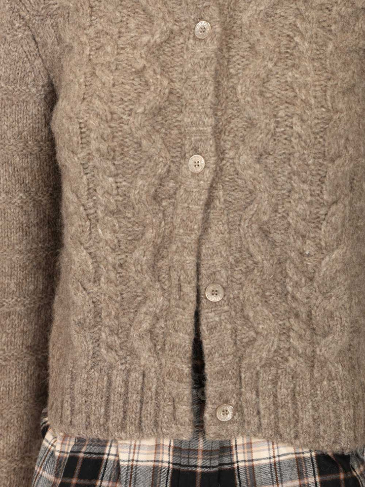 Acne Studios Fitted Cardigan Knitwear - Beige | 0b2ac41709a46cd77603e705857046de42389ff9