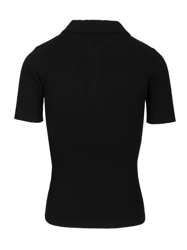 Maison KitsunÉ Wool And Cotton Polo shirt - Nero | fbb65dde23746fcde28419b21a51a88d4b6d646a