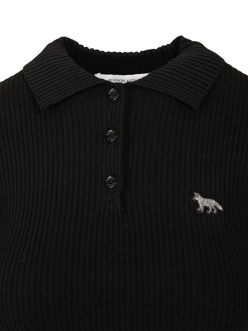 Maison KitsunÉ Wool And Cotton Polo shirt - Nero | 6bbc86ad6c73c9c3bf45e64a860843ac7c3cf175